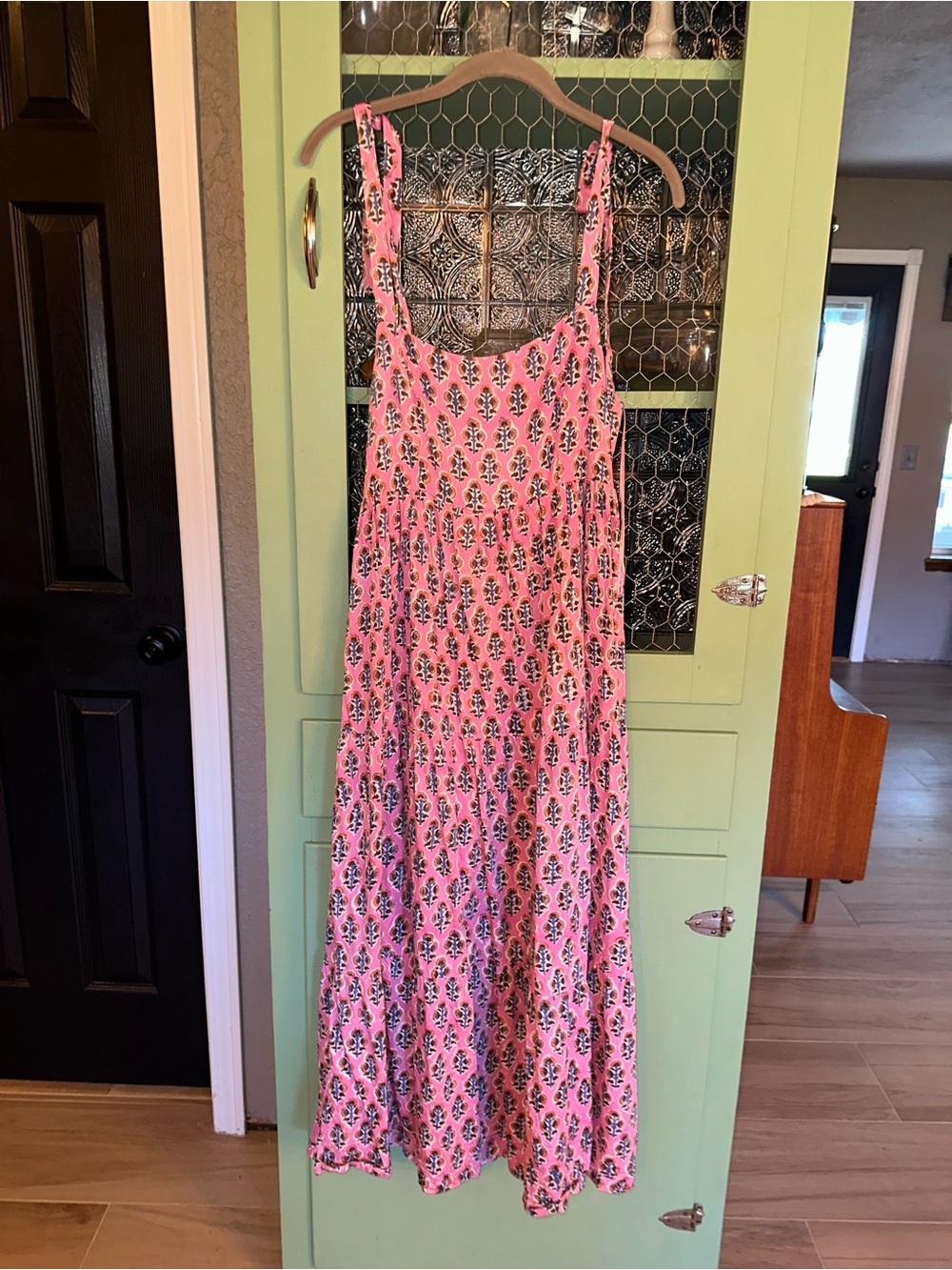 India Collection Pink Floral Midi Dress